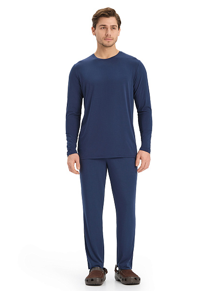 Лонгслив мужской серии Bamboo, цвет темно-синий, фото 5