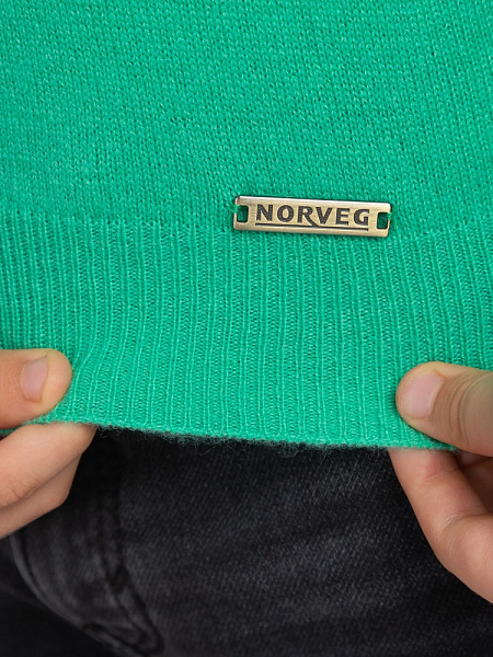 Свитер Cashmere детский для мальчика с высоким воротом, цвет мята, фото 6