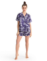 Шорты женские серии SILK Принт темный Toile de Jouy