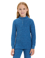 Термобелье фуфайка детская для девочек серии "-60°C" Джинс меланж