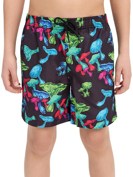 Шорты для мальчика Swimwear, цвет черный паттерн грибы, фото 2
