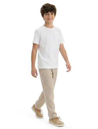 Брюки для мальчика серии LINEN, цвет бежевый, фото 1