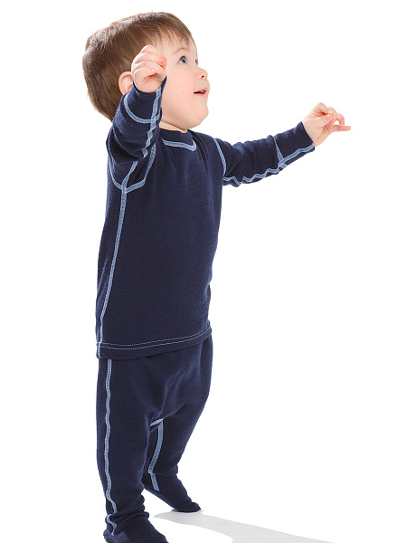 Термофутболка детская с длинным рукавом серии SOFT, цвет синий, фото 3