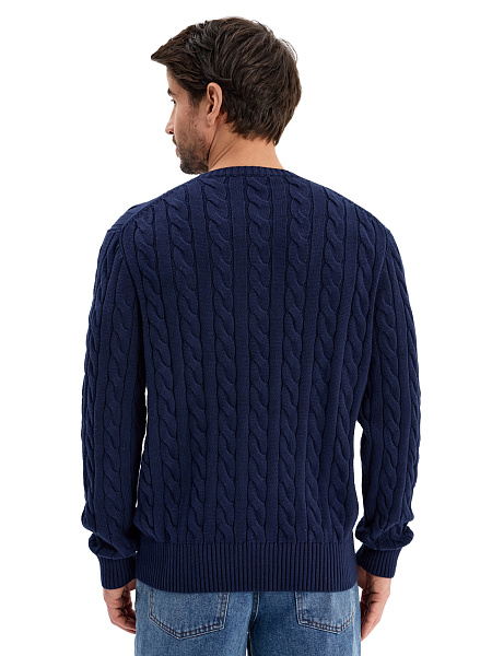 Джемпер Cotton мужской "косы", цвет темно-синий, фото 3