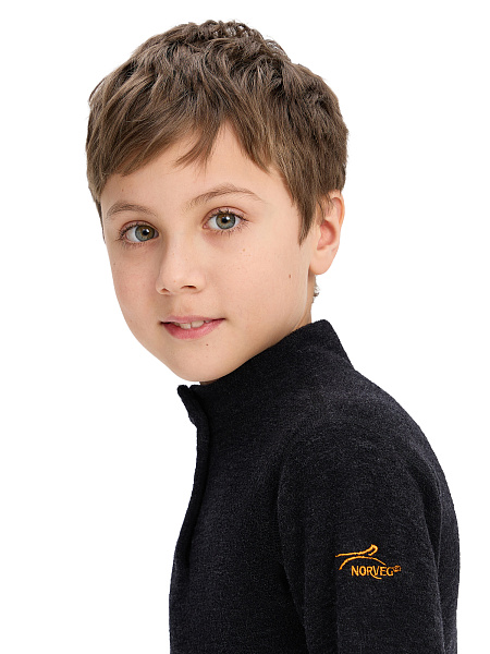 Термобелье фуфайка детская для мальчиков серии "-60°C", цвет антрацит, фото 3