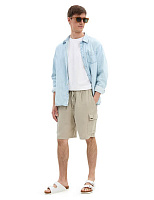 Шорты с карманами из 100% льна для мужчин Бежевый