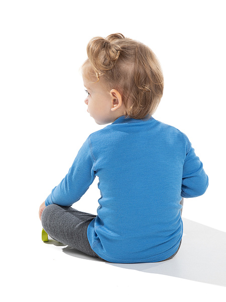 Термофутболка детская серии SOFT. Знак Woolmark, цвет голубой, фото 3