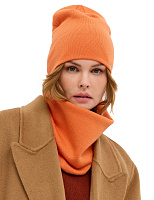 Комплект шапка и снуд из 100% шерсти мериносов для женщин Мандарин