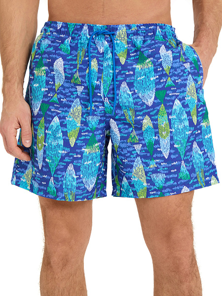 Шорты плавательные, цвет синий мультицвет, фото 4