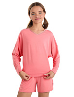 Лонгслив Bamboo для девочки-подростка Коралловый