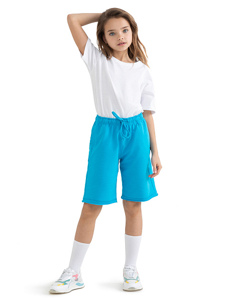 Шорты детские для девочек Cotton, цвет бирюзовый, фото 1