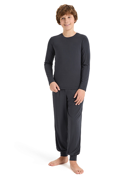 Брюки серии Bamboo для мальчика-подростка, цвет темно-серый, фото 1