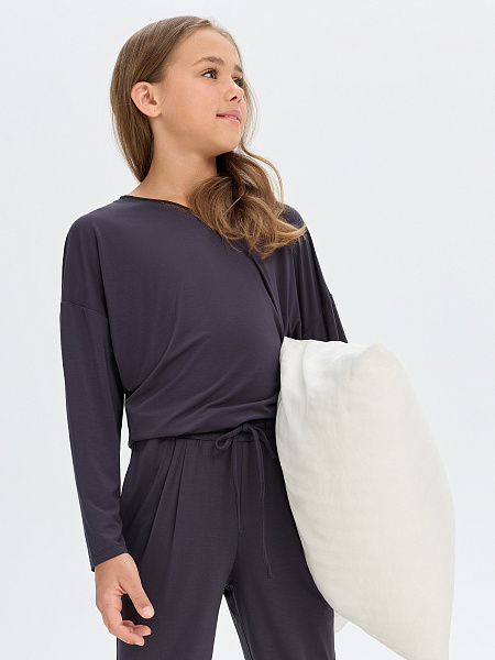 Лонгслив серии Bamboo для девочки, цвет темно-серый, фото 5