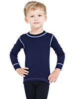 Термофутболка для мальчиков с длинным рукавом серии SOFT Синий с отстрочкой