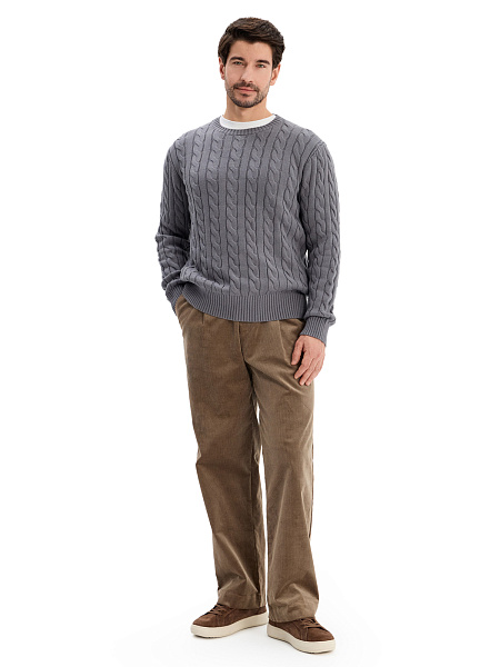 Джемпер Cotton мужской "косы", цвет графитовый, фото 5