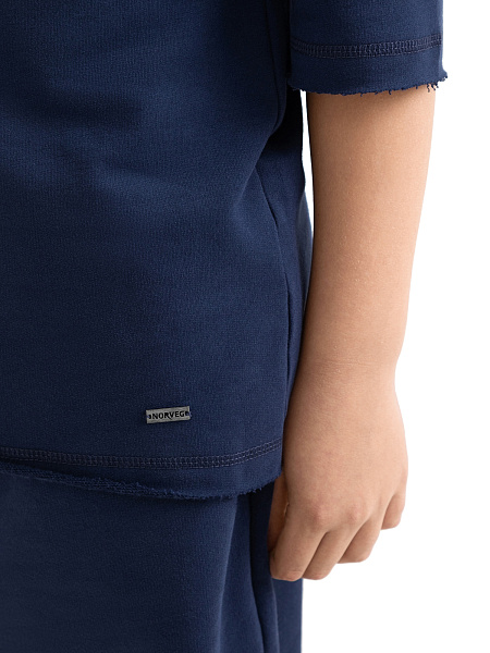 Футболка детская для мальчиков серии Cotton, цвет темно-синий, фото 4