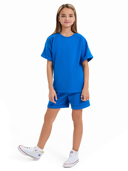Футболка для девочки ORGANOMICA Cotton, цвет ультрамарин, фото 1