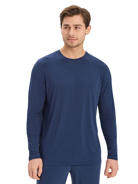 Лонгслив мужской серии Bamboo, цвет темно-синий, фото 1