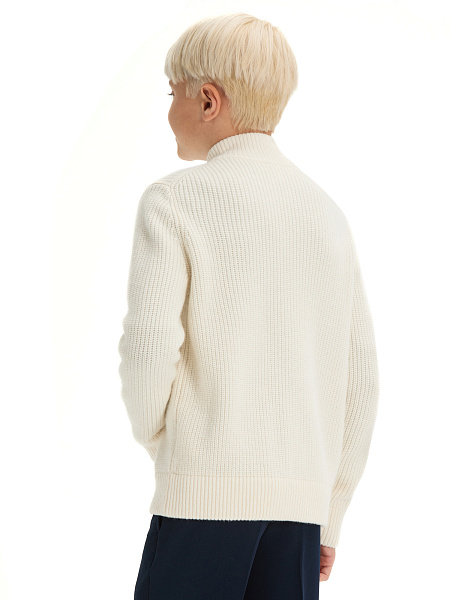 Кардиган шерстяной на молнии для мальчиков-подростков, цвет молочный, фото 3