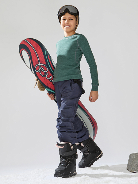 Комплект термобелья для мальчиков серии SPORT WOOL, цвет зеленый, фото 1