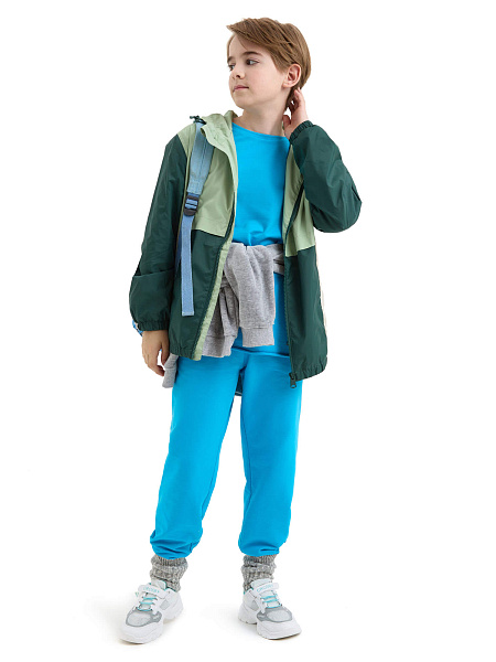 Брюки-джоггеры подростковые для мальчиков серии Cotton, цвет бирюзовый, фото 6