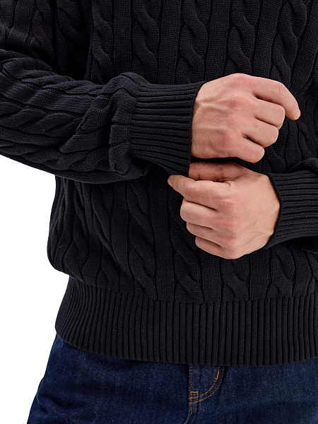Джемпер Cotton мужской "косы", цвет черный, фото 4