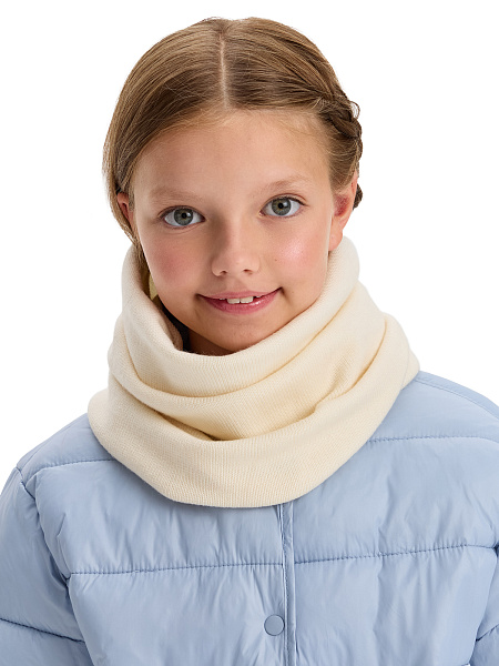 Теплый снуд из шерсти мериносов, цвет белый, фото 3