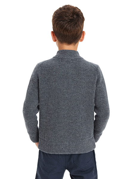 Кардиган шерстяной на молнии для мальчика, цвет графитовый, фото 5