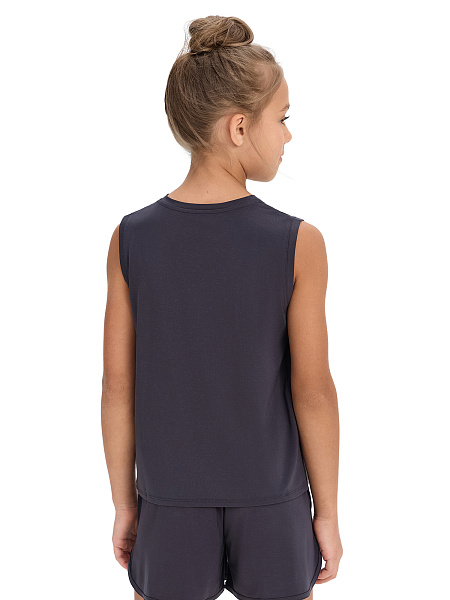 Топ Bamboo для девочки, цвет темно-серый, фото 2