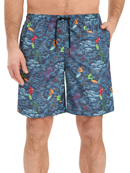 Swimwear Шорты мужские, цвет антрацит паттерн серферы, фото 2