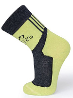 Термоноски детские для катания на лыжах серии CROSS COUNTRY Серый-лайм