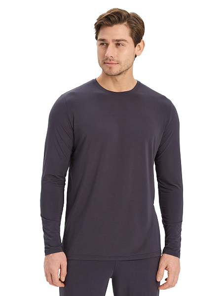 Лонгслив мужской серии Bamboo, цвет темно-серый, фото 1