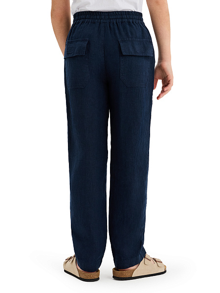 Брюки для мальчика серии LINEN, цвет темно-синий, фото 3