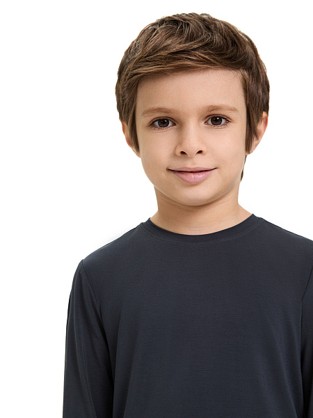 Лонгслив Bamboo для мальчика, цвет темно-серый, фото 3