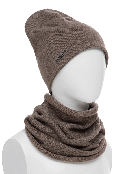 Комплект шапка и снуд из 100% шерсти мериносов, фото 1