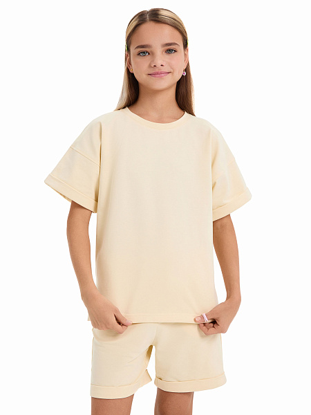 Футболка для девочки ORGANOMICA Cotton, цвет сливочный, фото 3