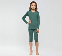 Комплект термобелья для девочек серии SPORT WOOL Зеленый