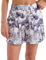 Шорты SILK женские с карманом Принт светлый Toile de Jouy