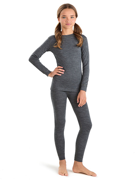 Термофутболка для девочек-подростков серии SOFT. Знак Woolmark, цвет серый меланж, фото 2