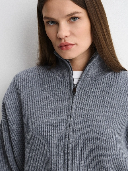 Укороченный кардиган на молнии, фото 3