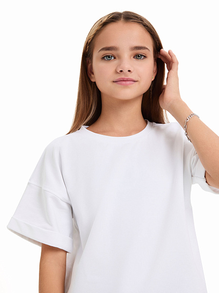 Футболка для девочки ORGANOMICA Cotton, цвет белый, фото 4