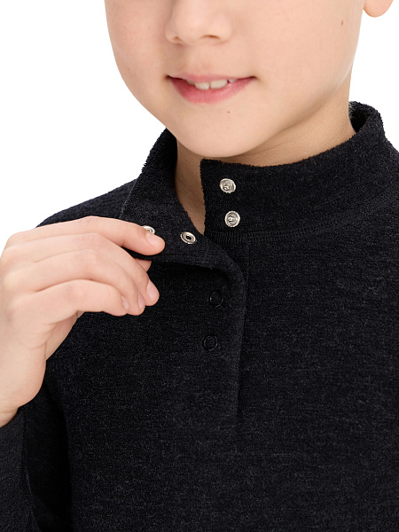 Термобелье фуфайка детская для мальчиков серии "-60°C", цвет антрацит, фото 4