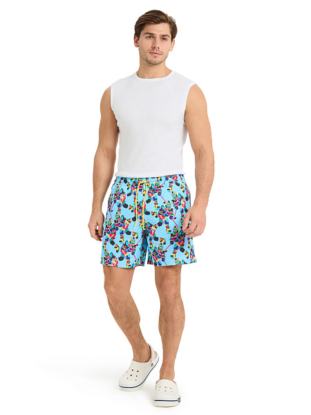 Шорты плавательные, цвет голубой пепельный, фото 1