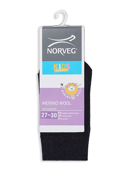 Термоноски детские шерстяные серии MERINO WOOL, цвет черный, фото 5
