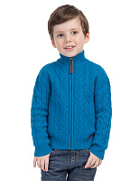 Кофта на молнии Super Fine Merino Wool для мальчиков Бирюзово-синий