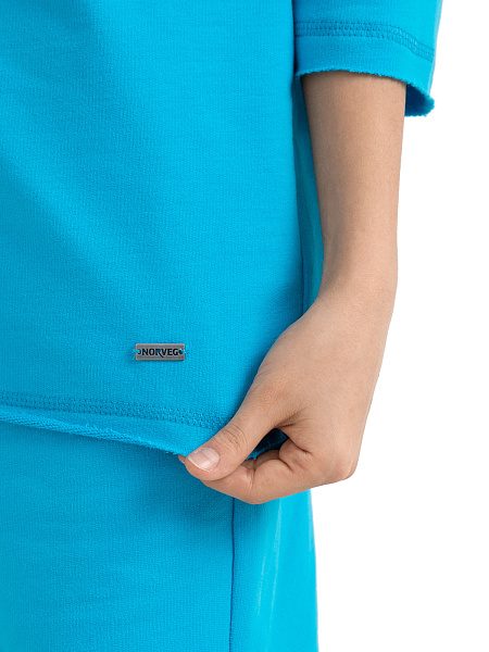 Футболка детская для девочек серии Cotton, цвет бирюзовый, фото 5